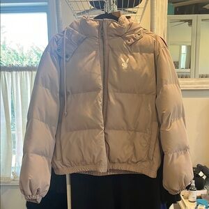 Playboy Tan Puffer Jacket for Women